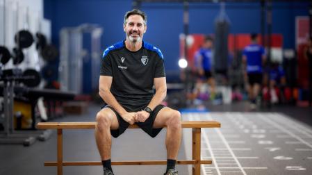Vicente Moreno, el pasado miércoles en el gimnasio de las instalaciones de Tajonar