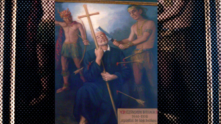 Retrato de Cipriano de Barace, evangelizador de Bolivia, en la Casa de Juntas del Valle de Roncal