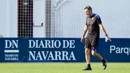 Vicente Moreno, durante la sesión de este miércoles 28 de agosto en Tajonar