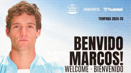 Marcos Alonso, con la camiseta el celta en una imagen colgada por el club gallego en sus redes sociales