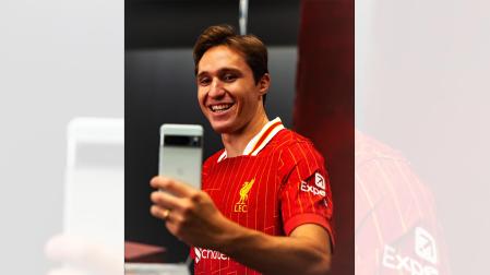 Federico Chiesa, en una imagen publicada en redes sociales por el Liverpool F.C.