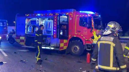 Bomberos de Madrid, en el lugar del accidente