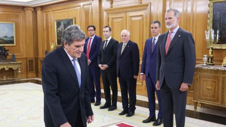 El Rey preside, en el Palacio de la Zarzuela, el acto de promesa del nuevo gobernador del Banco de España, José Luis Escrivá Belmonte