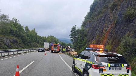 La circulación se ha visto afectada en el carril derecho de la A-15 sentido norte