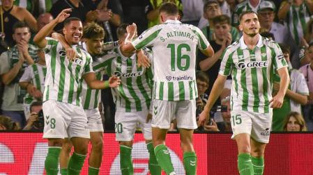 Celebración del segundo gol del Betis