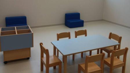 Una de las aulas habilitadas para la escuela infantil