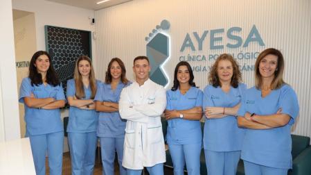 Equipo de Clínica Podológica Ayesa, con Javier Ayesa al frente