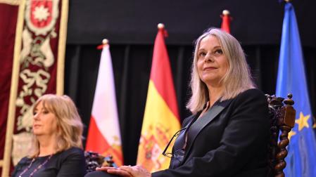 La directora ejecutiva de UNRWA España, Raquel Martí, durante el acto