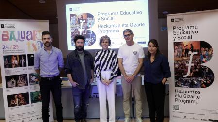 De izda a dcha: Iker Huitzi, Rubén Jauquicoa, Rebeca Esnaola, Izaskun Azcona y Unai Esparza