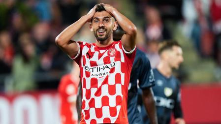 Iván Martín se lamenta de una de las ocasiones falladas contra El Rayo Vallecano