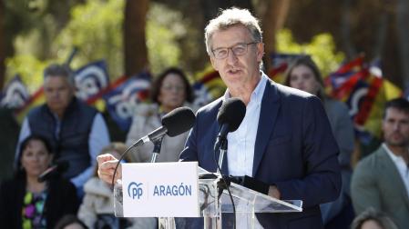 Alberto Núñez Feijóo, este sábado en Zaragoza