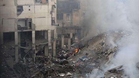 Bomberdeo israelí en los suburbios de Beirut, en Líbano
