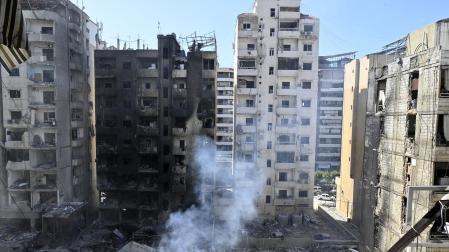 Edificio de Beirut afectado por los bombardeos israelíes