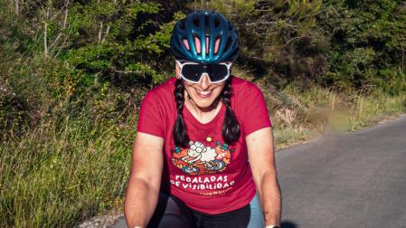 La pamplonesa Merche Etayo subió el puerto francés del Tourmalet el pasado julio.