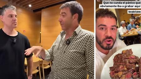 Juan José Dalmau (JDalmau), Alberto Larraza (propietario del Asador Olaverri) y Pablo Cabezali (Cenando con Pablo)