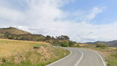 Punto próximo al lugar donde ha ocurrido la salida de vía, en San Martín de Unx