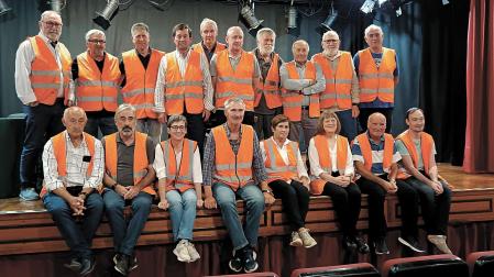 Parte de los integrantes del grupo de voluntariado urbano San Sebastián de Tafalla