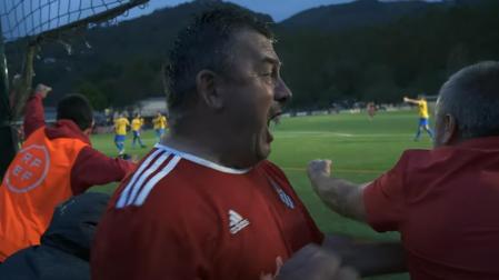 Celebración del gol del Baztan