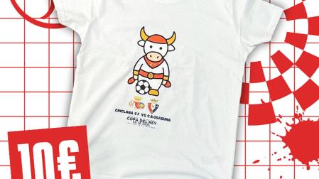 Detalle de la camiseta lanzada por el Chiclana F:C. con motivo de la eliminatoria de la Copa del Rey contra Osasuna