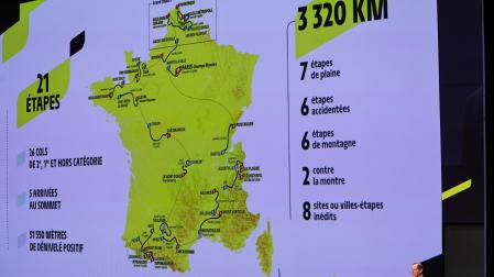 Vista general y resumen del Tour de Francia 2025 durante su presentación este martes, 29 de octubre