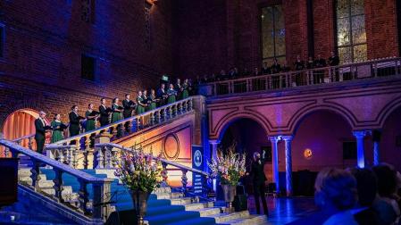El grupo Storkyrkans Kammarkör Estocolmo (Suecia) actúa hoy en Estella-Lizarra.