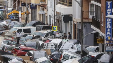 Destrozos de la DANA en Sedaví, Valencia.