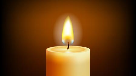 Vector Church candle light on black background