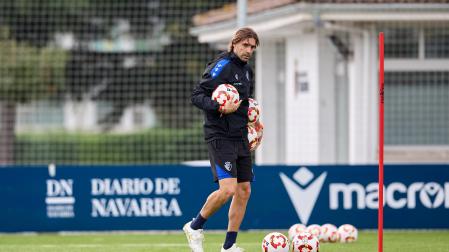 Dani Pendín, en la sesión de este lunes en Tajonar