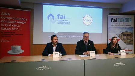 Un momento de la presentación del estudio que ha realizado la Federación Nacional de Asociaciones Inmobiliarias y la Asociación de Inmobiliarias de Navarra