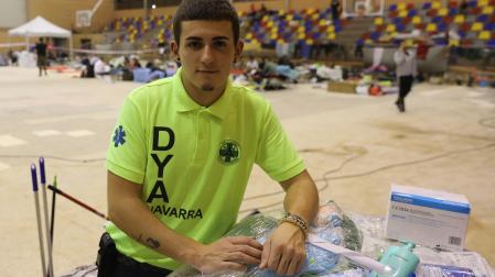 Rubén Ortega Itúrbide, técnico de DYA Navarra que convivió del 7 al 9 de noviembre en el polideportivo de Massanassa colaborando tras el paso de la DANA