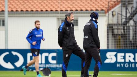Vicente Moreno regresó de Massanassa y dirigió la sesión del primer equipo este lunes, 18 de noviembre /
