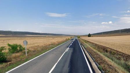 Vista de la carretera NA-624, Peralta-Andosilla