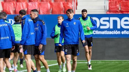 Sesión a puerta cerrada en El Sadar de los jugadores de Osasuna dos días antes de recibir al Villarreal /
