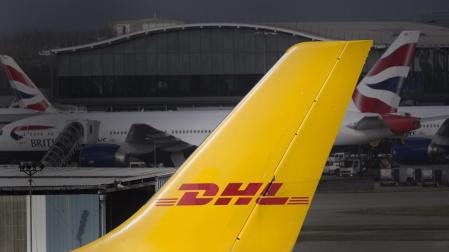 Imagen parcial de un avión de carga de DHL