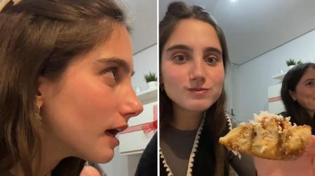 Ana, estudiante venezolana en Pamplona, sorprendida por la reacción de sus compañeros a la cena típica de su país que les había preparado
