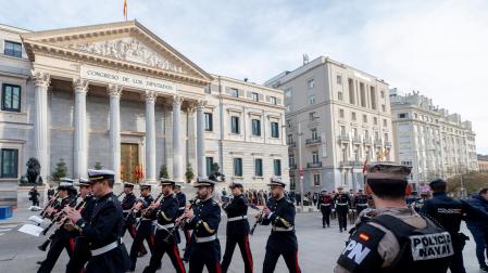 Desfile previo al acto institucional por el Día de la Constitución, en el Congreso de los Diputados