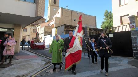 Imagen de la procesión de Santa Bárbara por las calles de Murchante