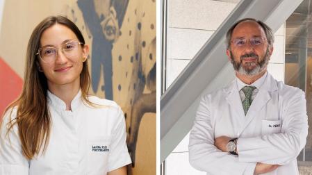 La fisioterapeuta Laura Flix y el Dr. Nicolás Pérez, del Departamento de Otorrinolaringología de la Clínica Universidad de Navarra