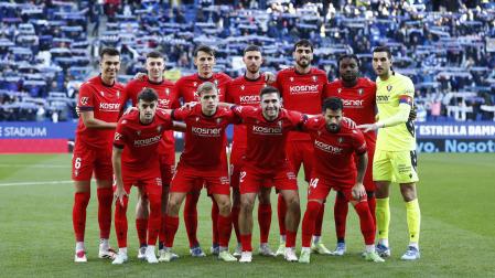 Los once jugadores titulares del partido del sábado contra el Espanyol