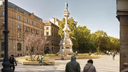 Recreación del paseo de Sarasate de Pamplona tras las obras de reurbanización.