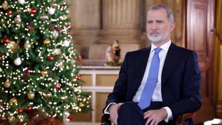 Felipe VI, durante el tradicional discurso de Nochebuena