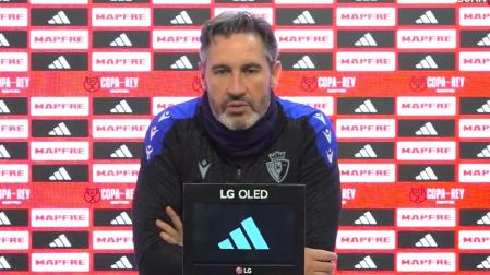Vicente Moreno, este viernes en la previa del partido de Copa