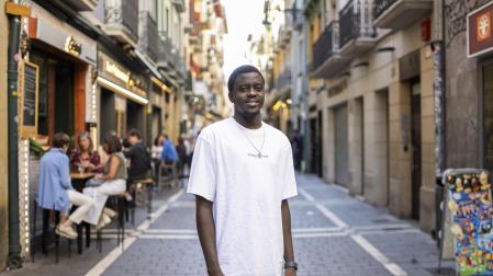 Youssou Ndiaye, galardonado en 2024, en San Nicolás