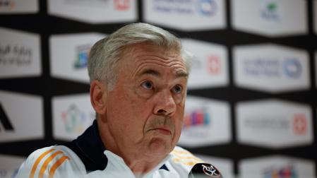 Carlo Ancelotti, este miércoles en su comparecencia ante la prensa