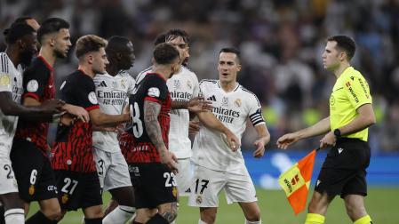 Bronca entre jugadores del Real Madrid y del Mallorca al finalizar el partido