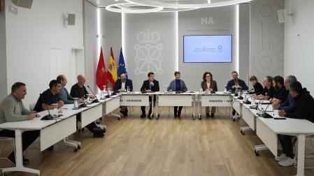 Inicio de la reunión entre la presidenta María Chivite y representantes del comité de BSH, este sábado 10 de enero /