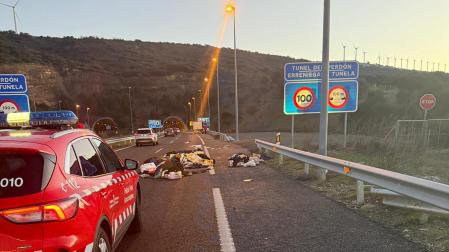 Una colisión provoca retenciones a la altura de los túneles de El Perdón en sentido Pamplona
