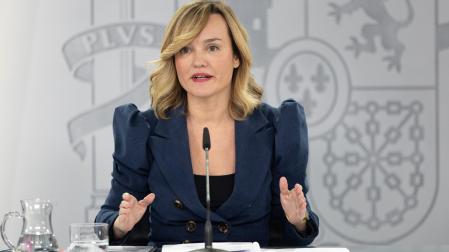 Pilar Alegría, este martes en la rueda de prensa posterior al Consejo de Ministros