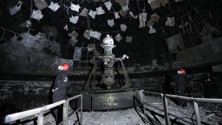 Imagen del interior del Planetario tras el incendio