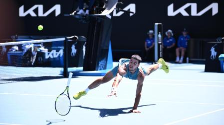Carlos Alcaraz frente a Nuno Borges en el Abierto de Australia